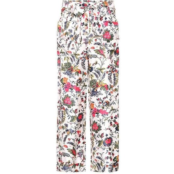 Tory Burch Gabriella Jogger Silk Pants Trousers Floral...